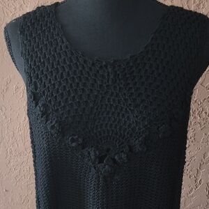 Umgee Black Crochet Top